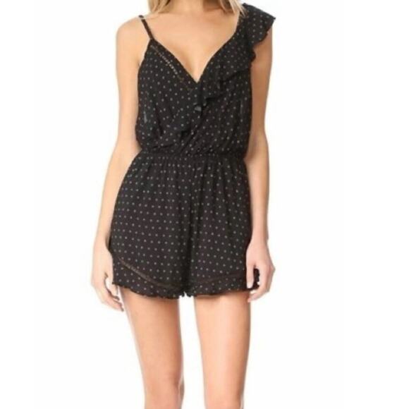 Free People Womens Romper Size M Gray Ruffle Flutter Strappy Sleep Open Sides - Picture 1 of 8